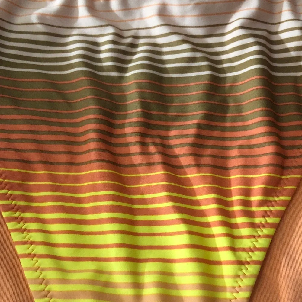 aerie Ombre Stripe Bikini Bottoms in Orange and Yellow